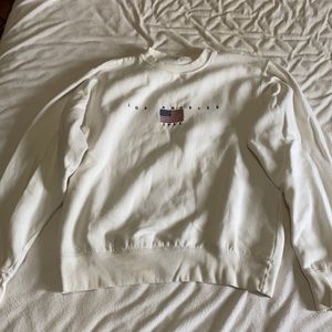 Brandy Melville white Los Angeles crewneck